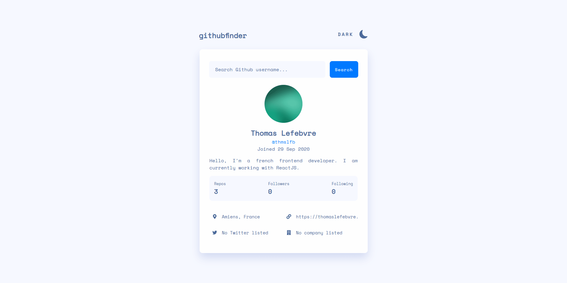 GitHub Finder project image